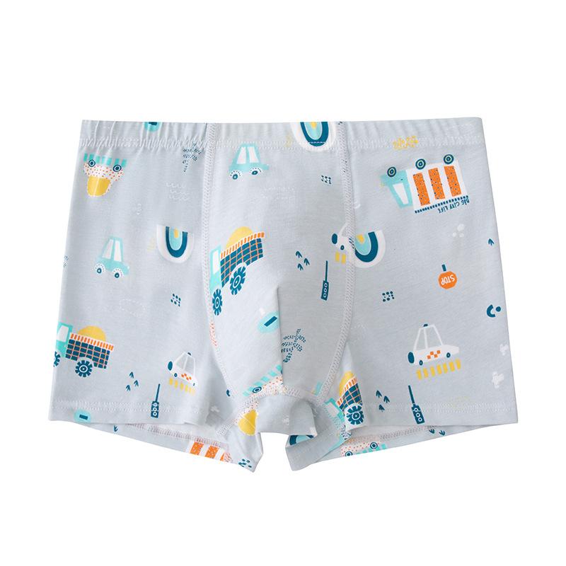 4Pcs Children Boys Daily Wear Boxer Cotton Underwear Breathable Briefs Cute Cartoon Soft Comfortable Shorts