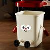 Cartoon Trash Can 12L/15L Household Waste Bin Open Top Cute Garbage Can with Legs Hands for Kitchen Bathroom Office Bedroom