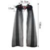 Black Feather Shoulder Veil Elegant Halloween Witch Cloak Lace Mesh Shawl Cloak Charming Red Rose Feather Cape For Everyday Wear