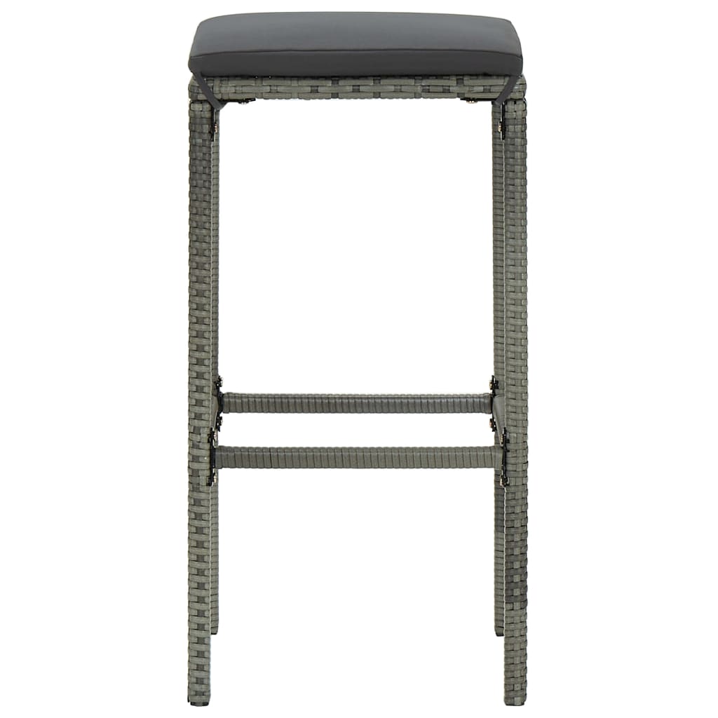 vidaXL 4-tlg. Gartenbar-Set mit Kissen Grau