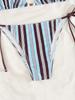 Swimsuit Color Block Stripe Print Tie Backless Sexy Two Piece Bikini