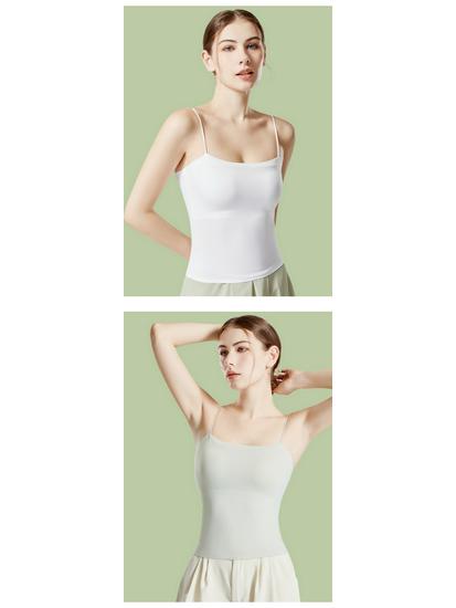 2025 New Summer Plus Size Backless Cami Tank Top with Breast Pads – All-in-One Bandeau Lingerie for Women