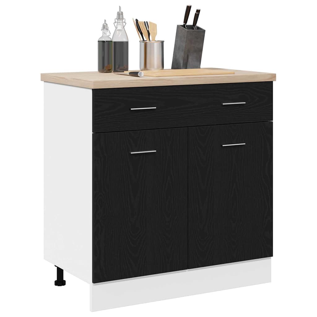 Hanging Cabinet with Shelf Black Oak Effect 80 x 31 x 81.5 cm