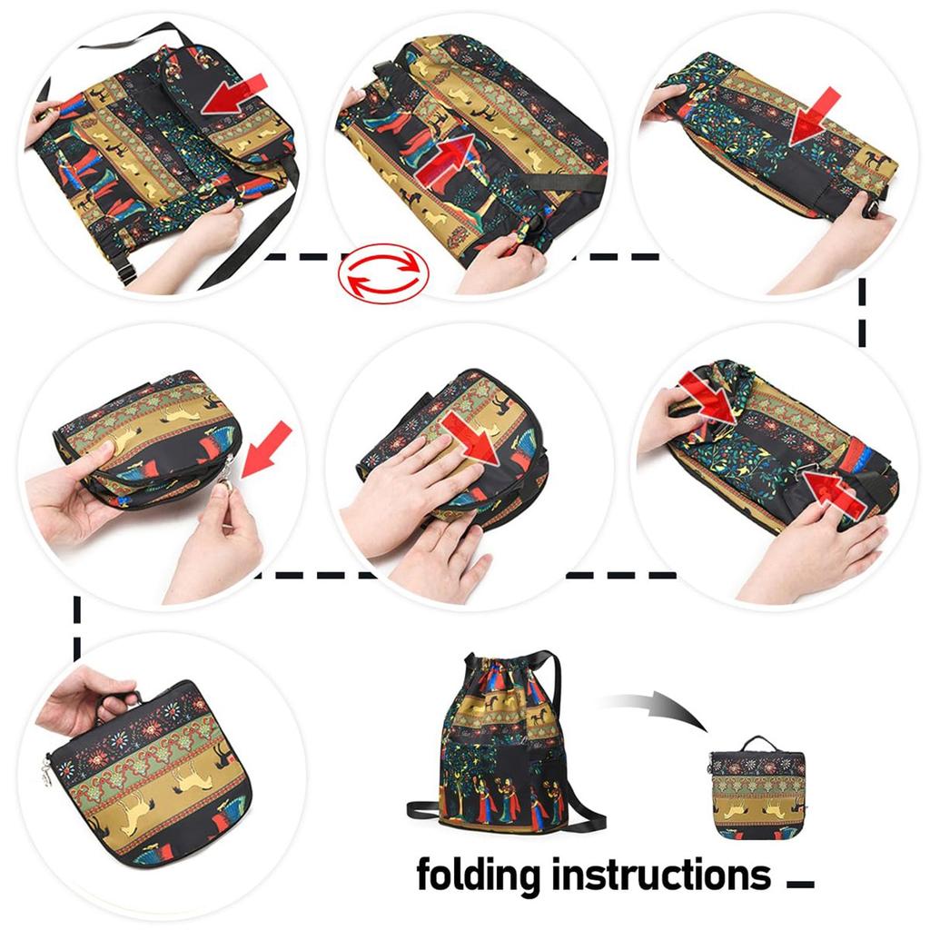 Drawstring Foldable Large Capacity Dry-wet Separation Travel Sport Backpack, Lightweight Gym Bag Women