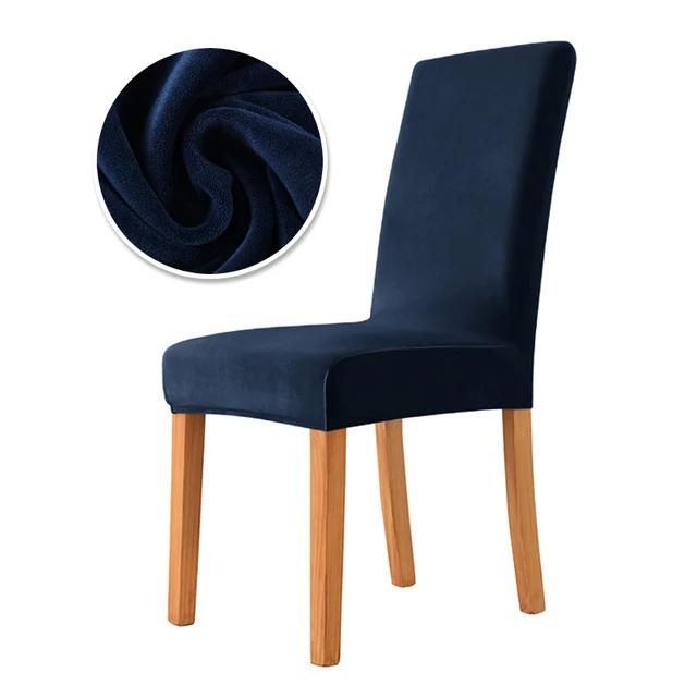 

1/2/4/6PCS Velvet Chair Cover Super Soft Elastic Dining Chair Slipcover Seat Cases For Kitchen Dining Room Wedding Banquet Home 1-Pcs