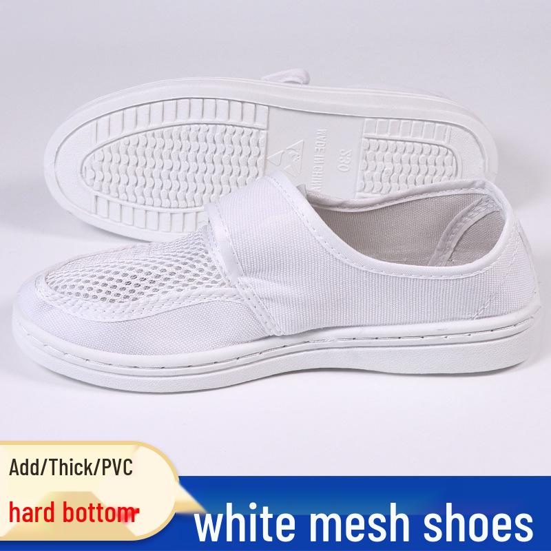 Anti-Static Velcro Mesh Shoes with Thick PU Sole for Cleanroom and Laboratory Use