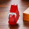 Unisex Square Wristwatch with Leather Waterproof Analog Quartz Genuine Punk Fashion Watch Perfect Gift for and Day Strap Movement, Leather, -