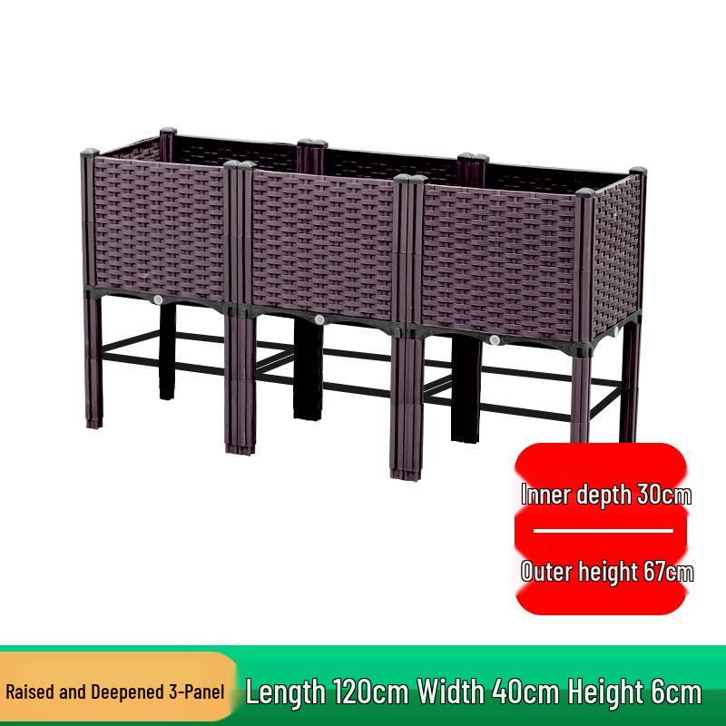 Extra-Large Thickened Raised Plastic Planter for Vegetables - Ideal for Family Rooftop or Balcony Gardening