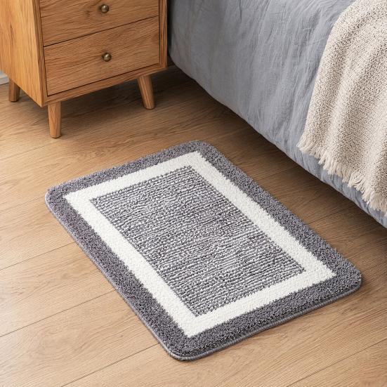 Bathroom Anti-Slip Mat, Ultra Soft Water-Absorbent Fiber Bath Mat, Non-Slip Thick Cushioned Floor Mat, for Tub Home Decor Accessories