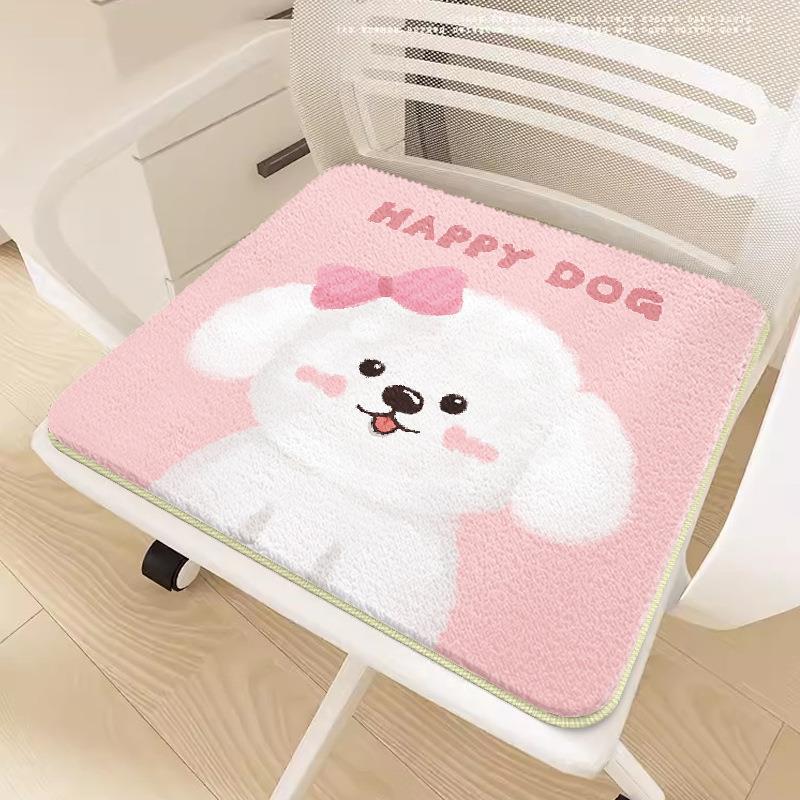 Cartoon Plush Non-Slip Chair Cushion – Soft Imitation Cashmere for Office, Student, or Sofa Seating