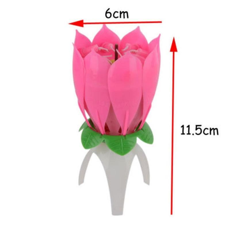 2pcs Musical Flower Music Candles Lotus Flower Candle Birthday Candles Romantic Gift