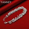 925 Sterling Silver 8-inch Delicate Frosted Beaded Bracelet for Women, Fashionable Wedding Party Jewelry Accessories