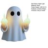 LED Lamp Middle Halloween Ghost Figurine Night Finger Statue with Light