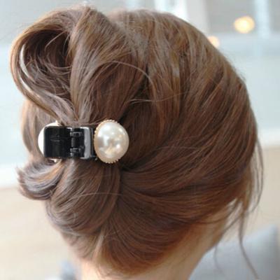 2 szt. Ozdobiona perłami i kryształkami spinka do włosów w kształcie pazura akcesoria do włosów