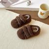 Children's Solid Color Furry Shoes, New Autumn/Winter Style, Cute Woolen Warm Shoes for Girls, Solid Color Fleece-Lined Cotton Shoes