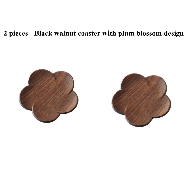 Black Walnut Lotus Root Slices Solid Wood Coaster Creative Mark Insulation Pad Anti Scalding Wooden Teacup Pad