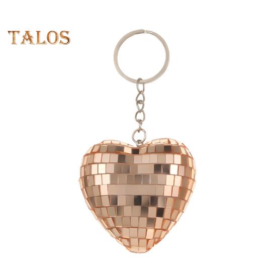 

Брелок в форме сердца в виде диско-шара, зеркальный шар, подвесной брелок, сумка, брелок, хеллоуин, рождественский подарок розового золота