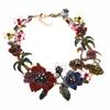 Fashion Colorful Crystal Rhinestone Flamingo Choker Necklace Women Indian Ethnic Statement Large Collar Big Bib Necklace Jewelry