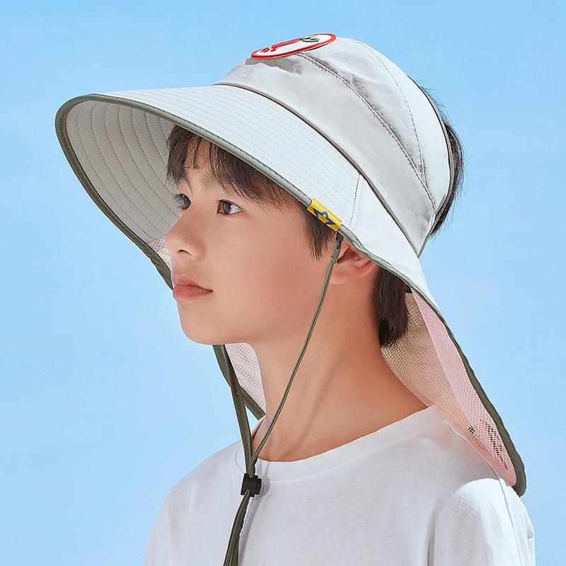 

Детская шляпа от солнца, защита от солнца, детская мягкая шляпа-ведро с широкими полями, съемный чехол для шеи, легкая летняя пляжная унисекс для мальчиков и девочек светло-серый