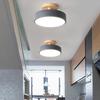 Flush Mount Ceiling Light Wooden Grain Modern Minimalist Elegant Super Bright Living Room Bedroom Round Lamp Fixture Home Decoration