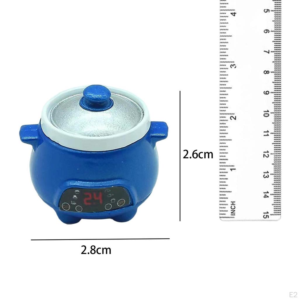 Dollhouse Miniature Rice Cooker 1/12 Life Scene Pot for Cookware Cooking Camping Jar