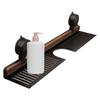 Walnut Finish Suction Cup Bathroom Shelf Wall Mount Shower Shelf Over Faucet Sink Rack  Bathroom
