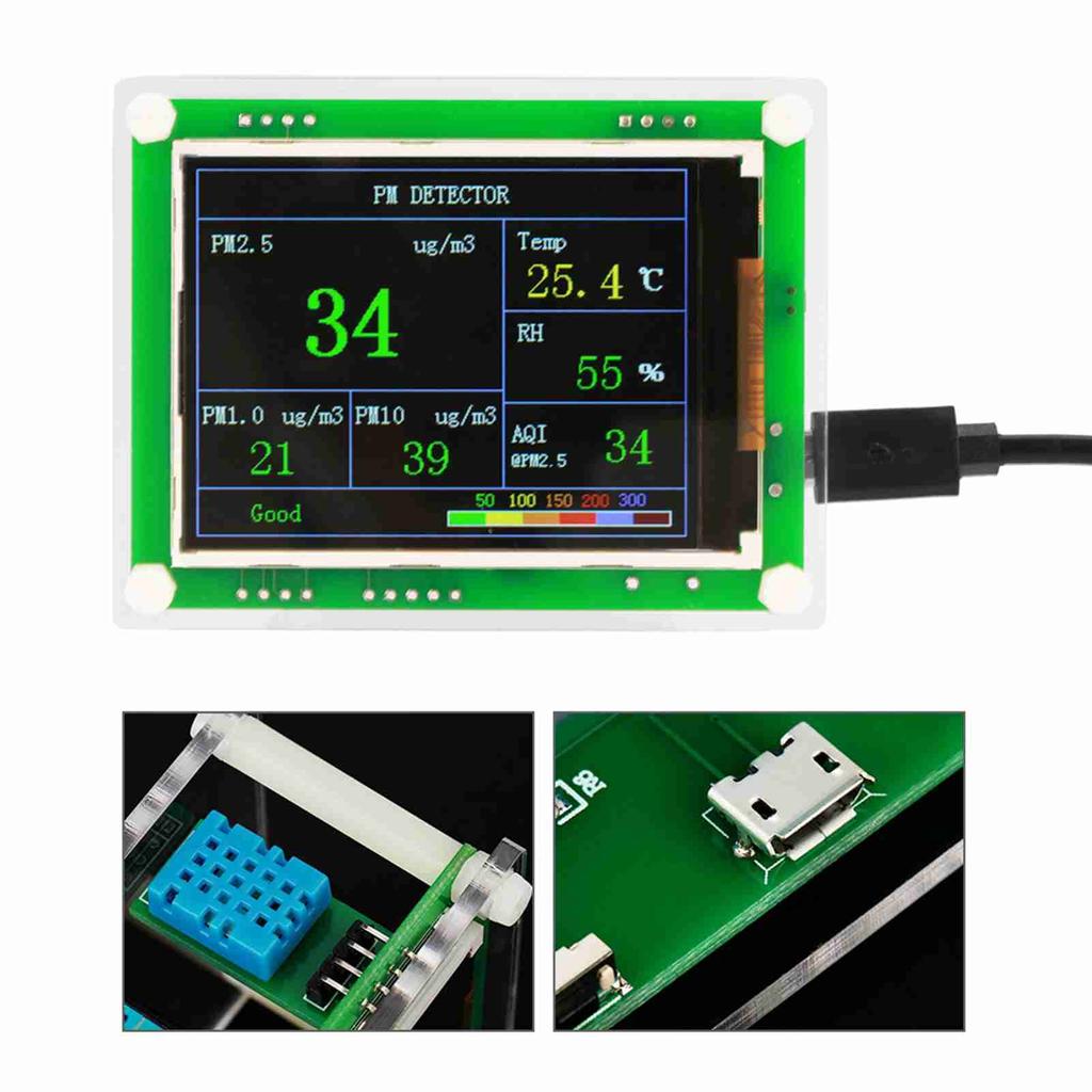 PM2.5 Meter 2.8'' Multifunctional Digital Car PM2.5 Air Quality Detector Monitor  Home Air Monitor PM2.5 Tester PM2.5 Monitor