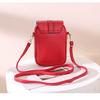 IELGY women's lychee pattern red messenger mobile phone bag
