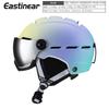 Gradient Color Ski Helmet With Integrated Goggles Adults Unisex Winter Snow Sports Protection