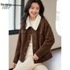 Women's Corduroy Fleece-Lined Lapel Jacket