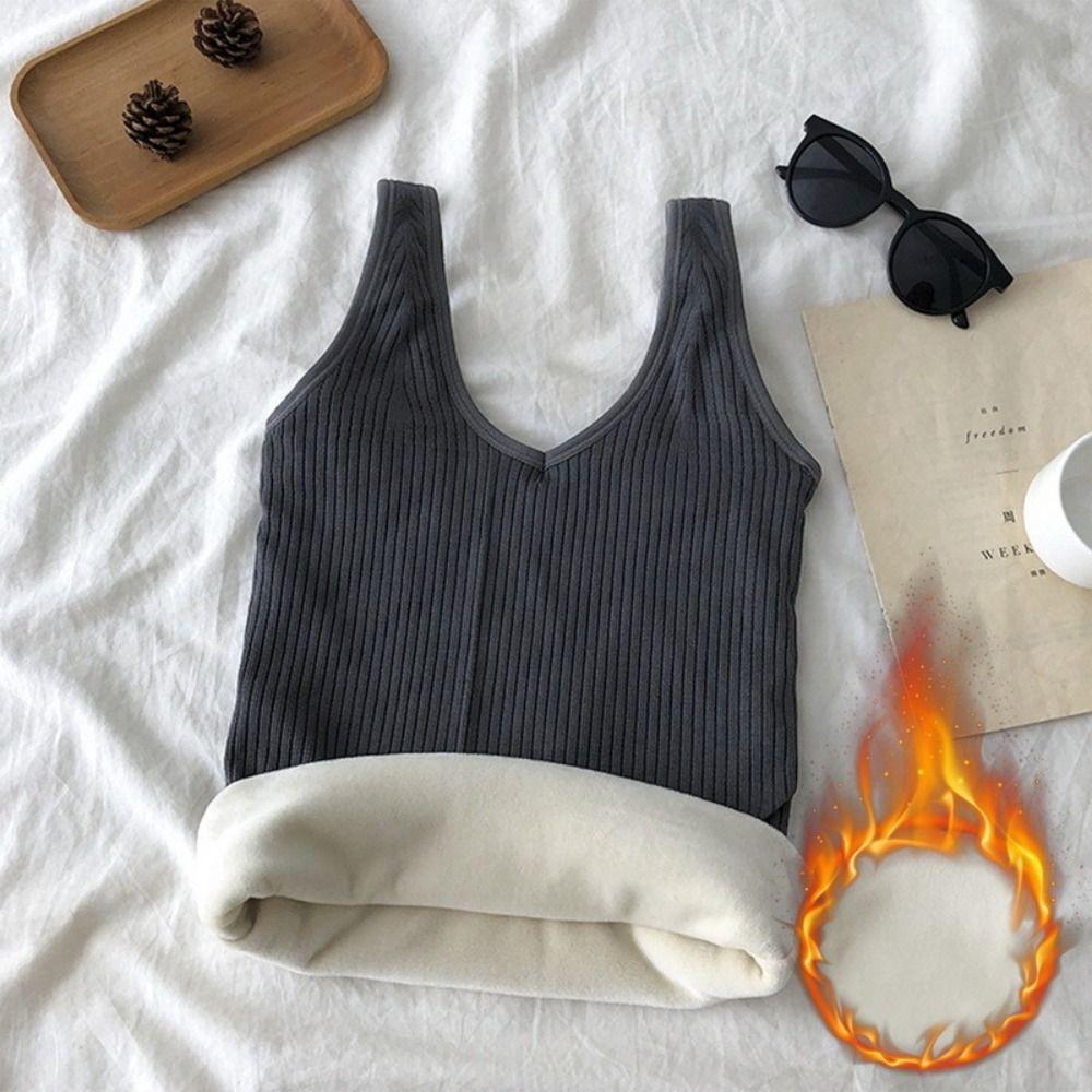 Slim Women Tanks Velvet Warm Undershirt Winter Camisole  Autumn Winter