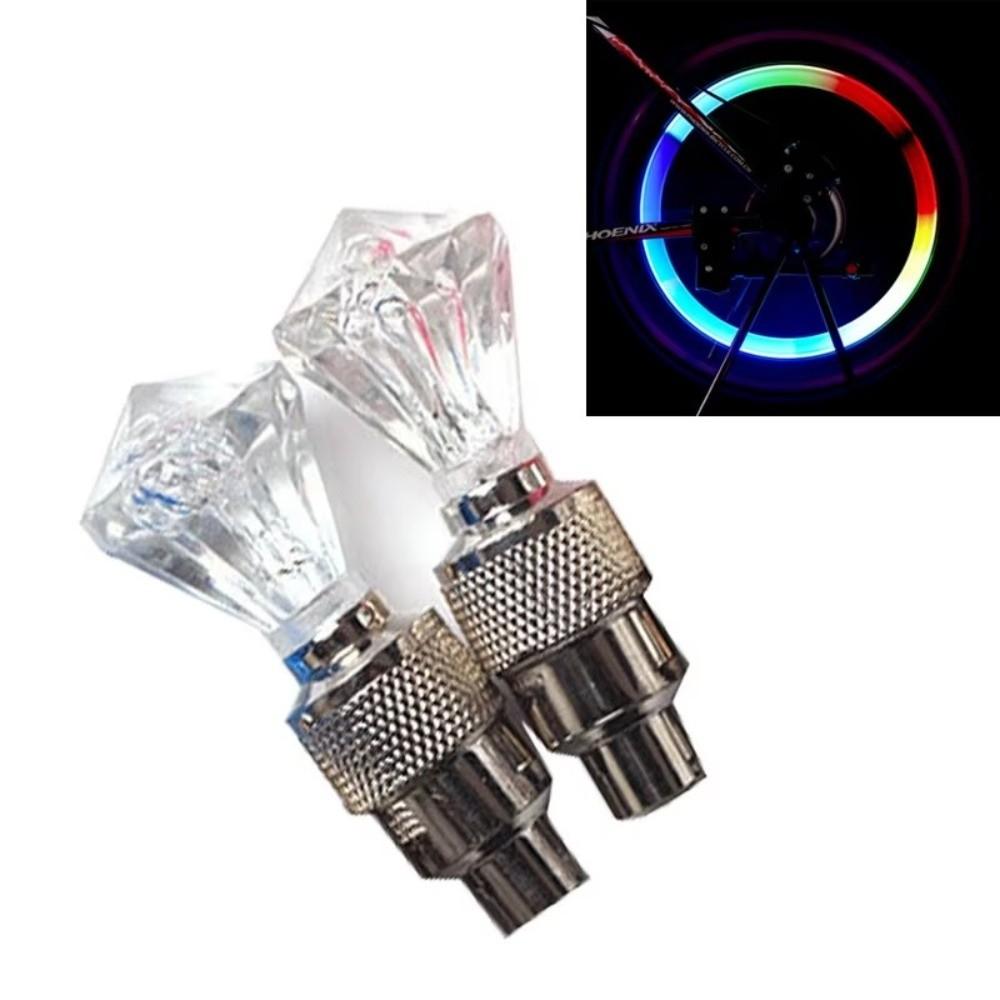 Waterproof Bicycle Valve Lights Practical Tire Valve Caps Wheel Spokes Light Bike Riding