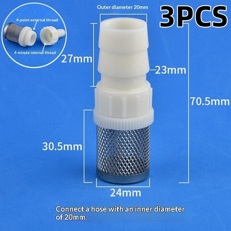 1/3Pcs 4mm 6mm 8mm 10mm 12mm 14mm 16mm 20mm Hose Stainless Steel Filter For Fish Tank Aquarium Garden DIY Accessories