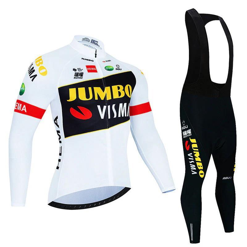Unisex Long Sleeve Fleece-Lined Cycling Jersey Mountain Road Bikes Wear
