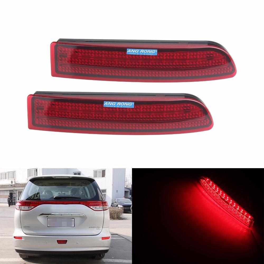 ANGRONG 2x Red Rear Bumper Reflector LED Brake Stop Light For Toyota Alphard MK I RAV4 ( Vanguard / ACA33W )