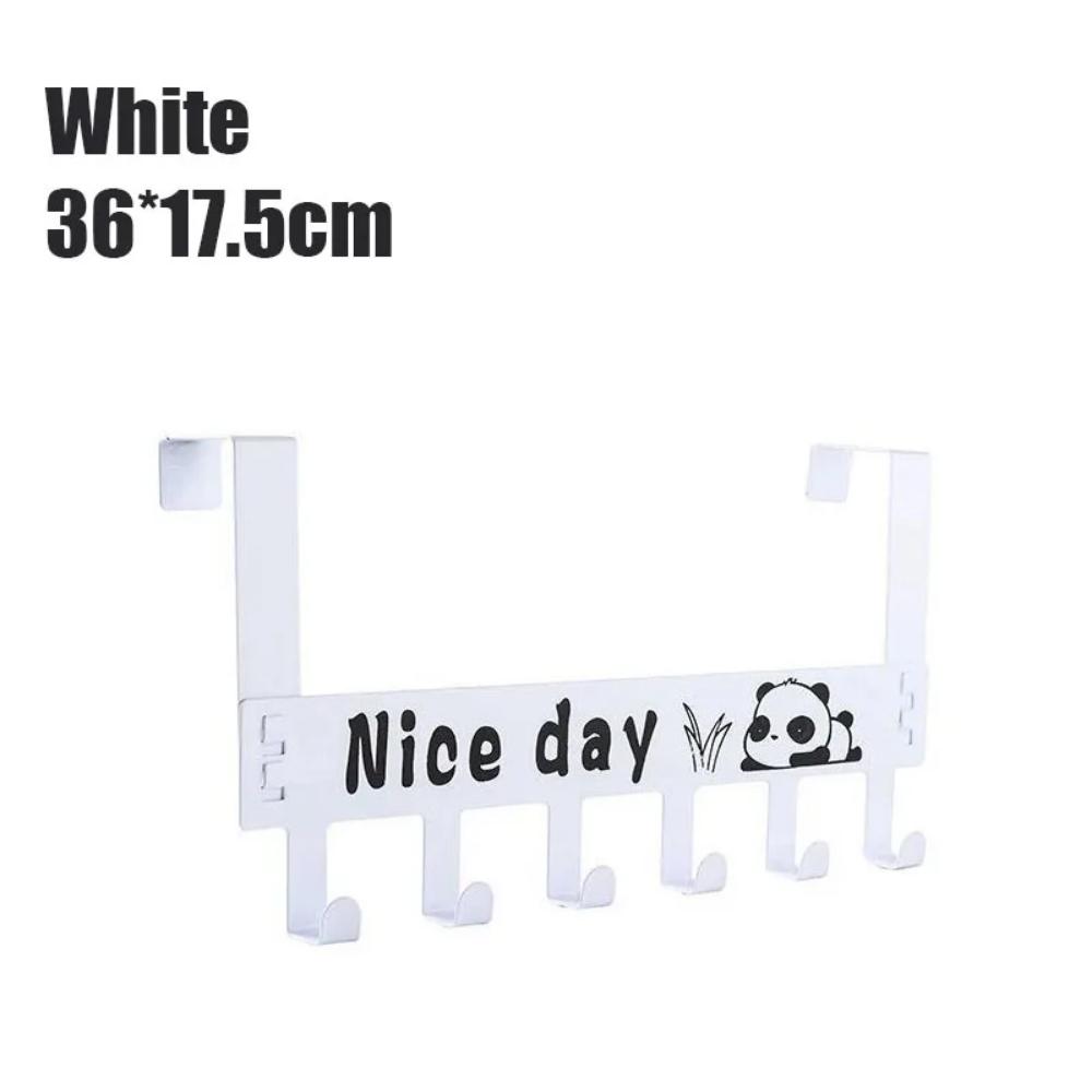 6-cavity Door Back Hanging Clothes Rack Wall-mounted Bear Cat Hooks Modern Simple Style Non-patented Wall Sticker