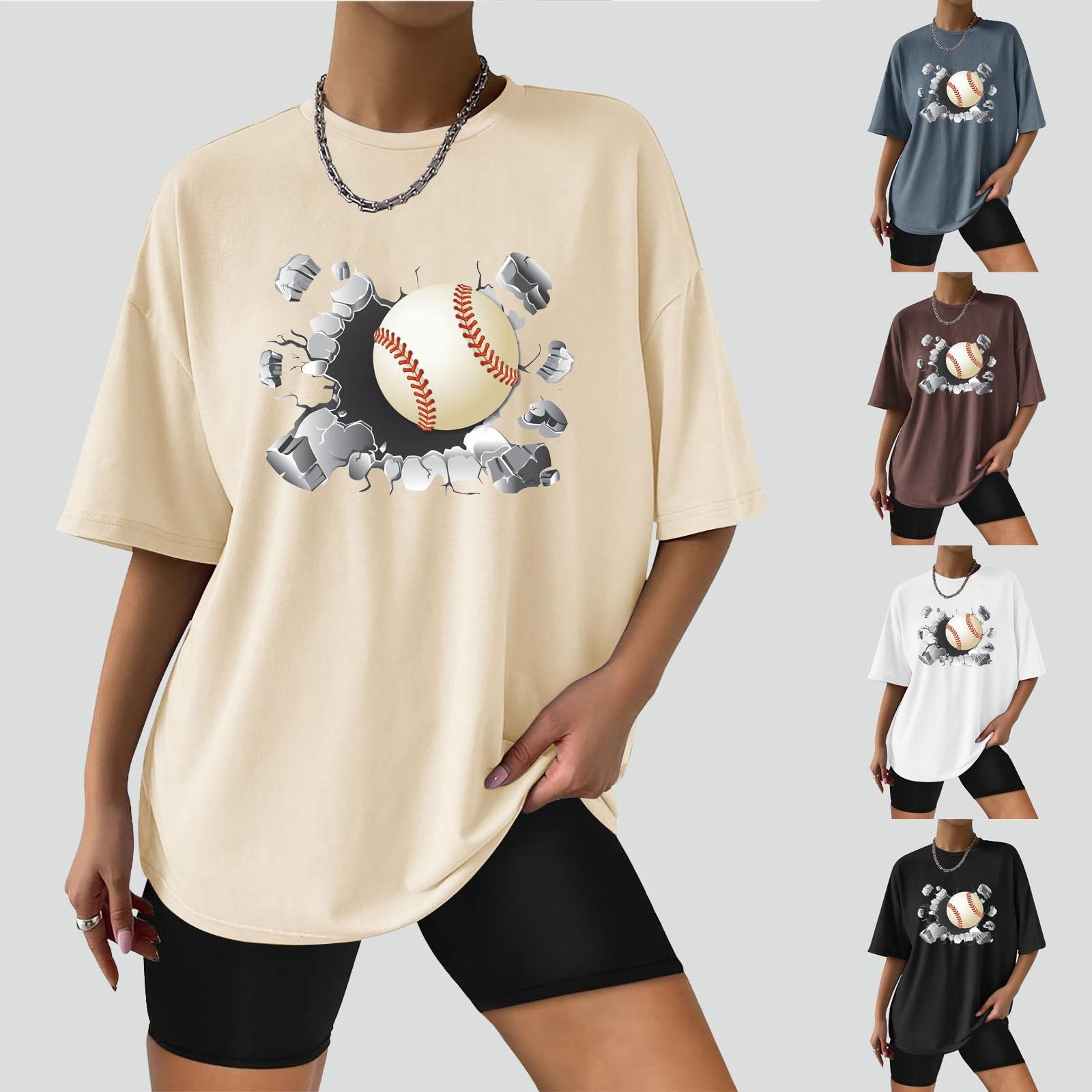 

Жіночі літні сексуальні сорочки з круглим вирізом і короткими рукавами, звичайна блузка з принтом L чорний