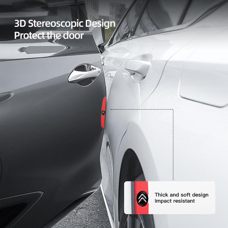 4Pcs Car Anti-Collision Strip Bumper Buffer Stickers For Citroen C3 C5 AIRCROSS C5X C4 Cactus e-C4 X e-C3 Berlingo C-Elysee C1