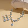 Diamond Flower Water Drop Pendant Collarbone Chain Vacation Style Fashion Necklace