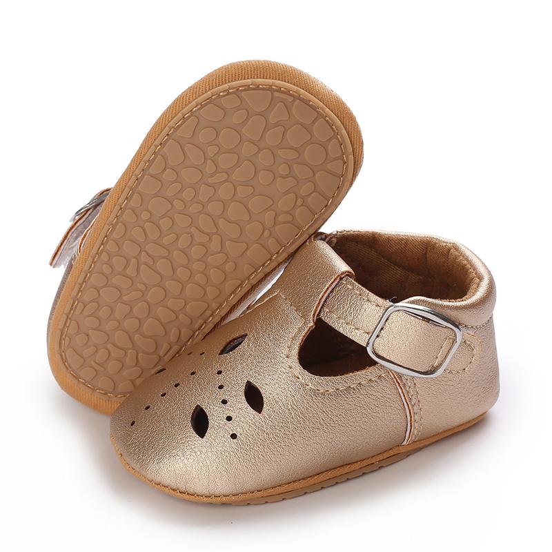 Khaki 0-18M Baby Casual Shoes Infant Toddler Bowknot Non-slip Rubber Soft-Sole Flat PU First Walker Newborn Bow Decor Mary Janes