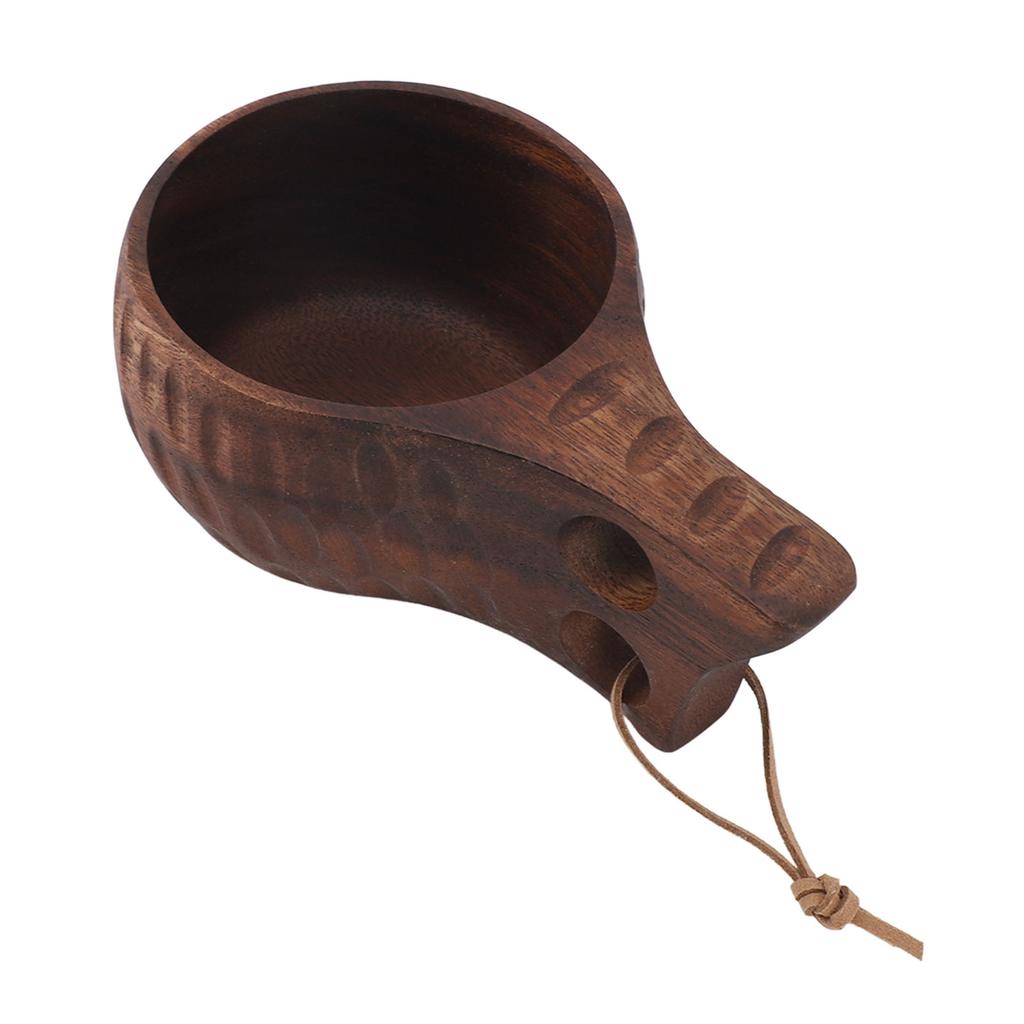 350ML Wooden Cup with Handle Portable Multifunctional Wood Mug Drinking Cup for Coffee Tea Milk Beverages