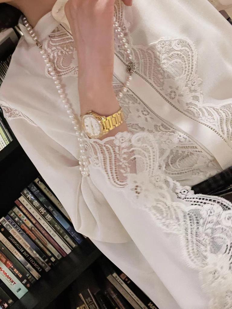 2026 Early Spring Lightweight Luxury Patchwork Embroidery Shirt (Released after New Year)