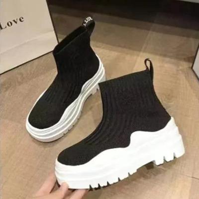 Winter Selling New Women's Knitted Warm Snow Boots 2024 Comfortable Thick-soled Outdoor Slip-on Casual Walking Ankle Boots