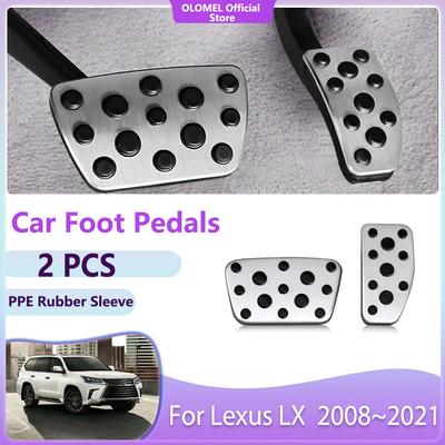 Auto-Fußpedale für Lexus LX Toyota Land Cruiser J200 2008 ~ 2024, Beschleuniger, rutschfeste Kraftstoffbremse, keine Bohrlegierung, Abdeckungen, Teile