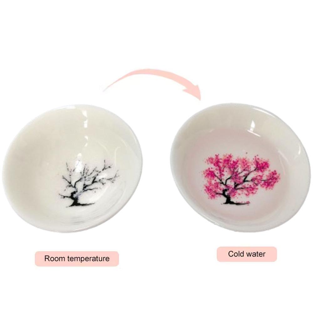 

Магическая чашка Сакура, меняющая цвет от холодной/горячей воды, Креативная пиала для холодной/горячей воды, Чашка для чая Кунг-фу, Кофе Peach Blossom 2