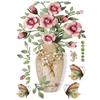 3d Flowers In Vase Self-adhesive Wall Stickers Chinese Style Wall Art For Bedroom Living Room Wall Decoration