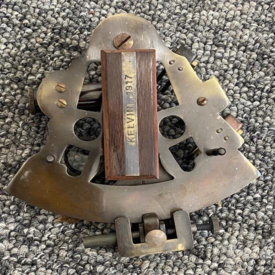 Solid Brass Nautical Ship Instrument Astrolabe Marine Sextant with Leather Box Maritime