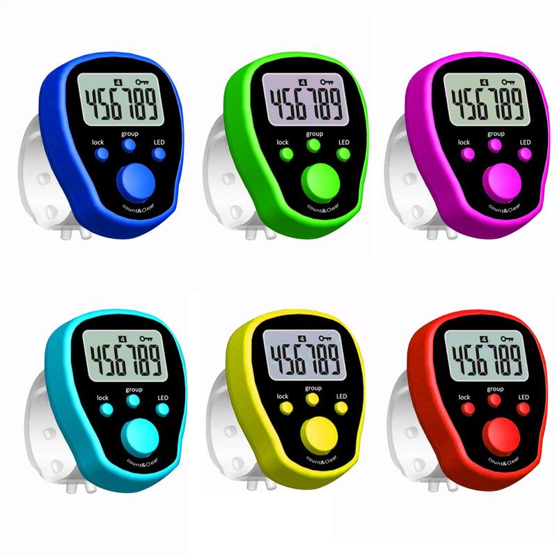 1PCS Mini Electronic Finger Counter Hand Tally Clicker Counter Ring Digital Counters Knitting Row Counter Stroke Contador