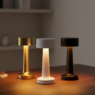 3 Color Led Table Lamp Restaurant Lamps Rechargeable Bar White For Bedroom Vintage Bedroom For Nightstands Metal For Living Room