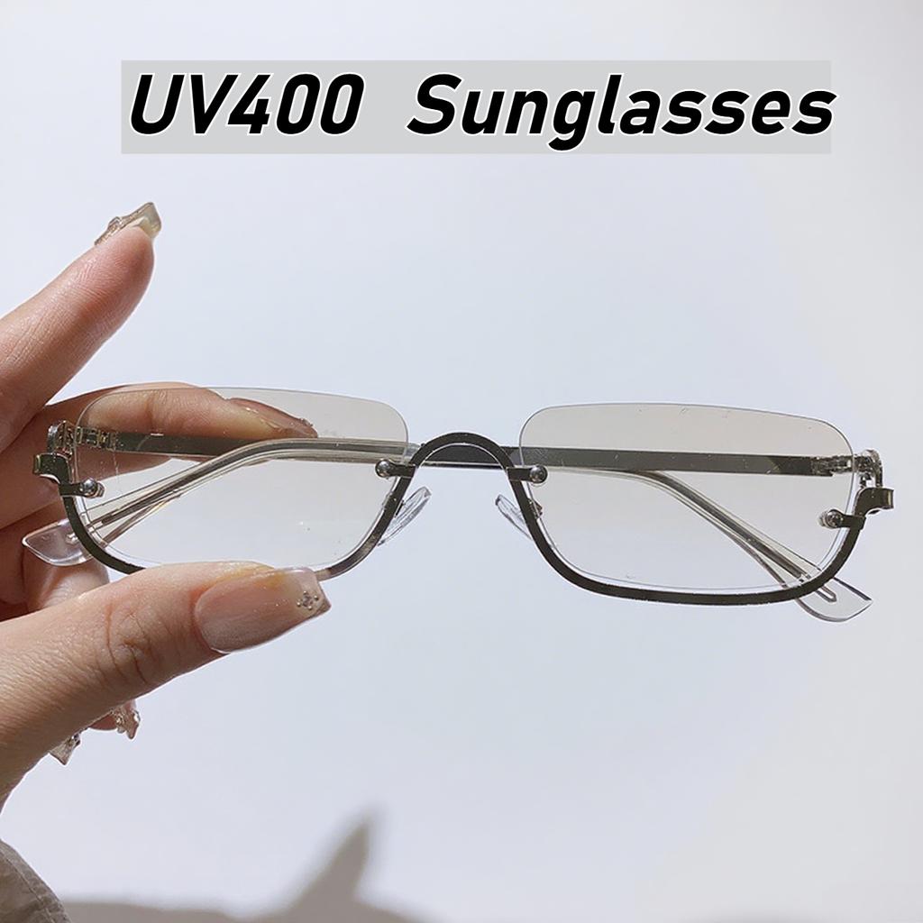 Neutral Fashion Square Half-Frame High-End Sunglasses Fashionable Personalized Sun Protection Glasses Outdoor Uv400 Sunglasses